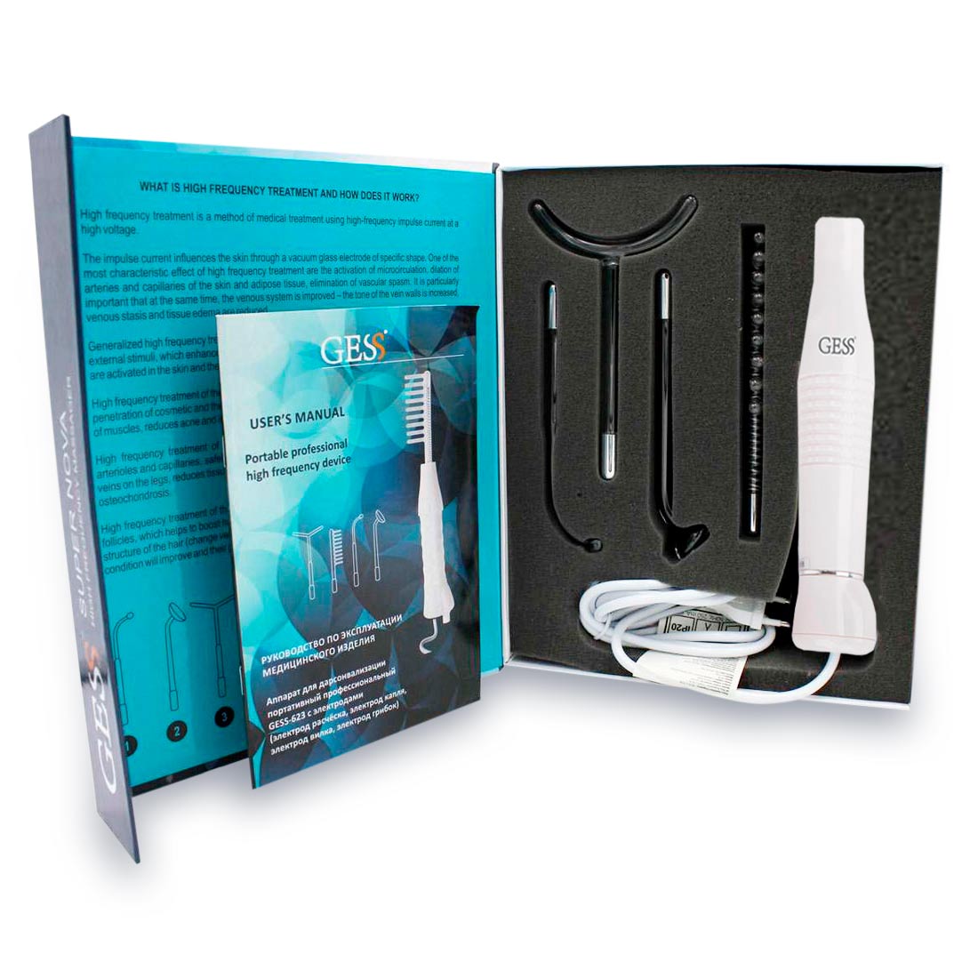 Дарсонваль Super Nova GESS-623, 4 насадки в комплекте купить в OrtoMir24